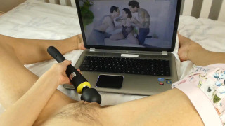 Masturbating to Owen Gray Threesome porn ends in a big orgasm