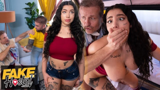 Fake Hostel - dirty Yoga Teacher creampies his girlfriend in the other room